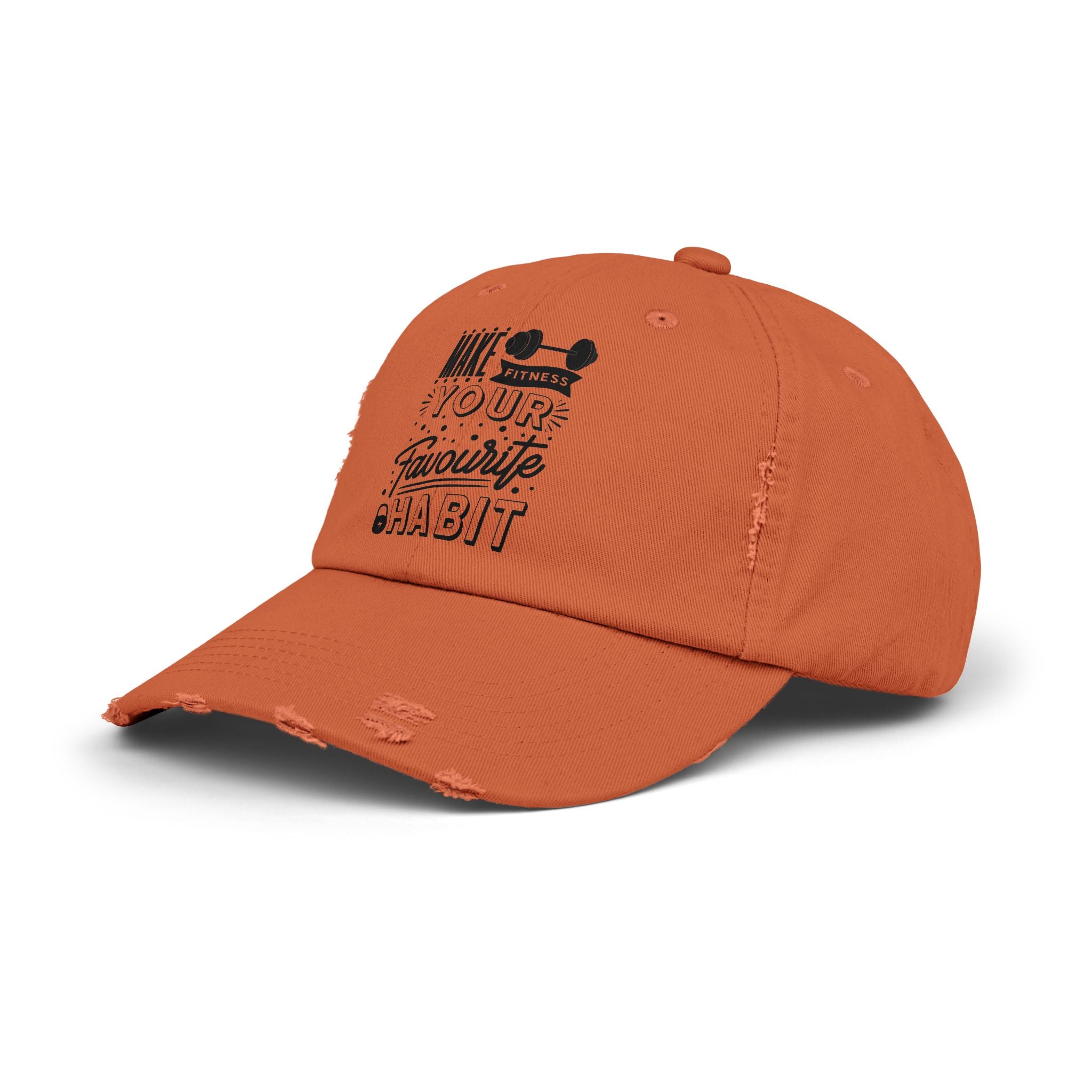 Make Fitness Your Favorite Habit, Make Fitness Your Habit Cap, Fitness Cap, Workout Cap, Unisex Distressed Cap
