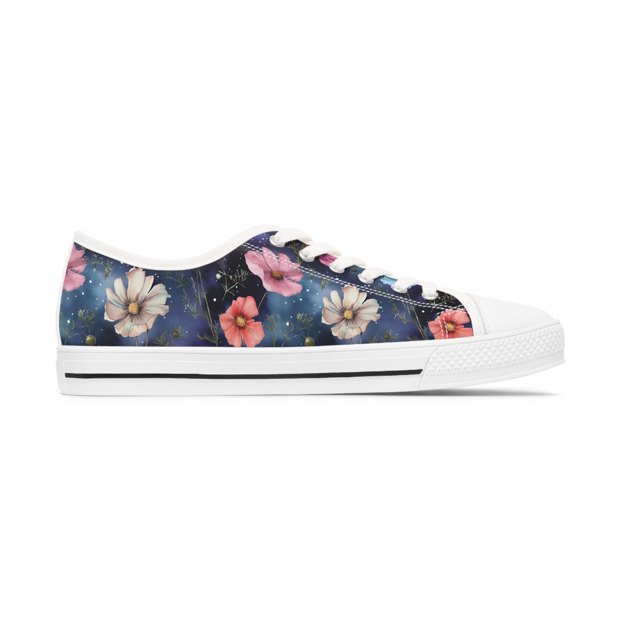 Cosmos Sneakers, Birth Flower Cosmos Sneakers, Birth Flower Sneakers, Birth Month Cosmos Sneakers, Women's Low Top Sneakers