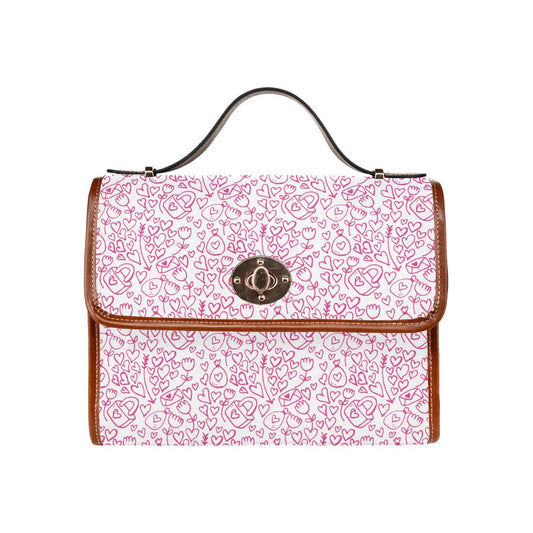 Line Art Hearts & Locks Handbag