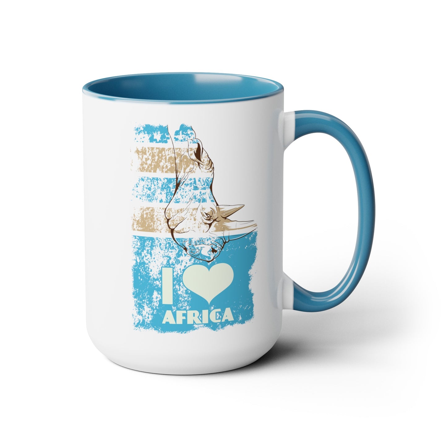 I Love Africa Two-Tone Coffee Mugs, 15oz