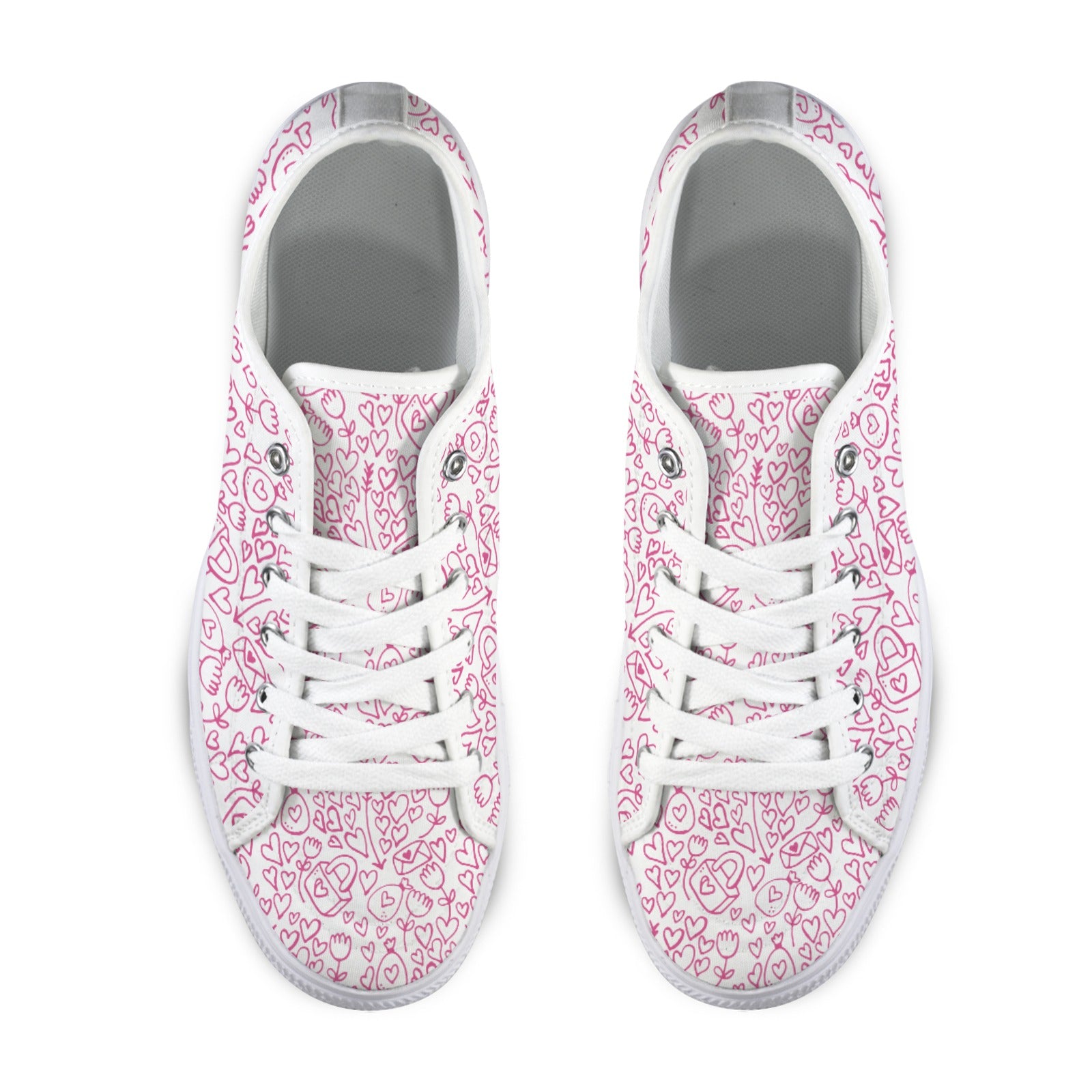 Line Art Hearts & Locks Sneakers