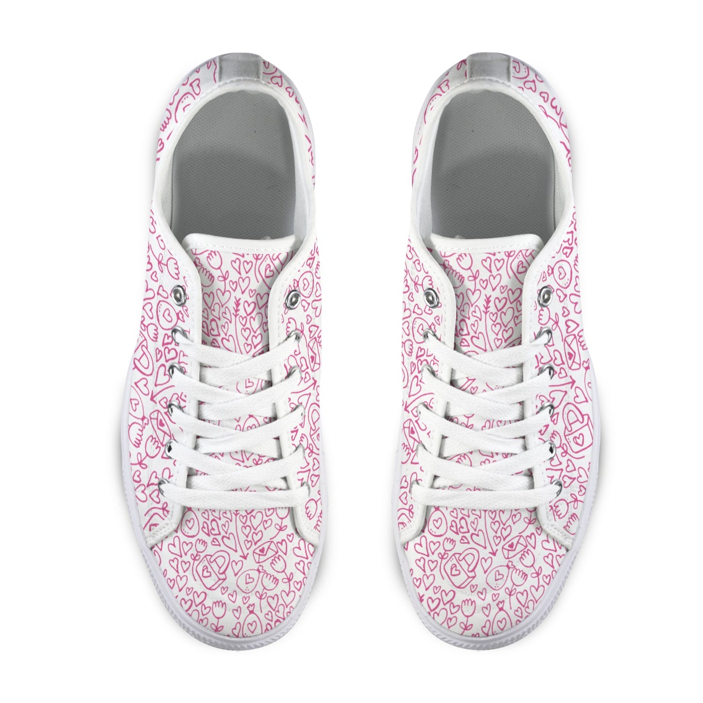 Line Art Hearts & Locks Sneakers