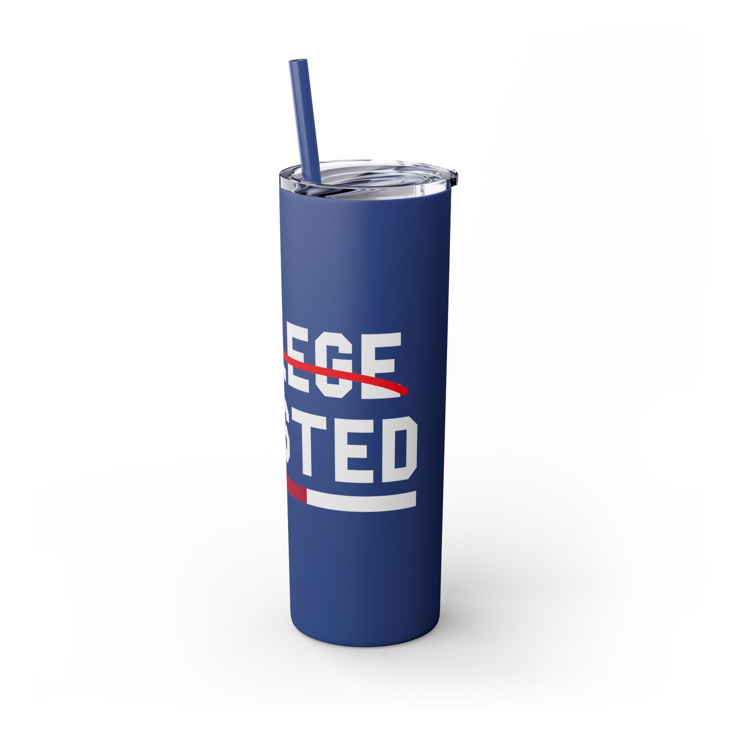 College Enlisted Skinny Tumbler with Straw, 20oz