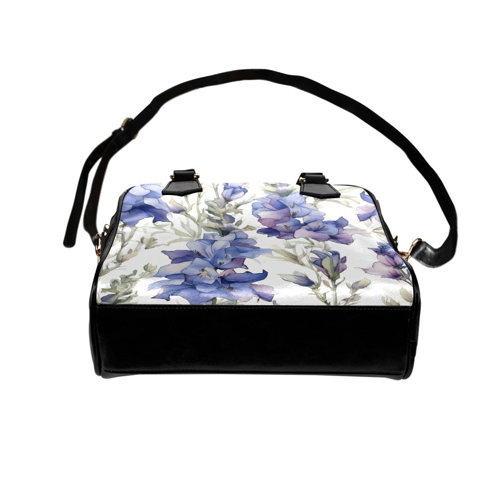 Larkspur Print Bag, Larkspur Birth Month Handbag, Birth Month Bag, July Birth Month Bag, Shoulder Handbag