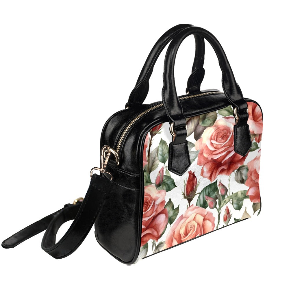 Rose Print Bag, Rose Birth Month Handbag, Birth Month Bag, June Birth Month Bag, Shoulder Handbag