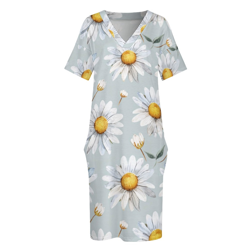 Daisy, April, Daisy Dress, April Birth Month, Small to Plus Size Dress, Birth Month Dress, Loose pocket dress