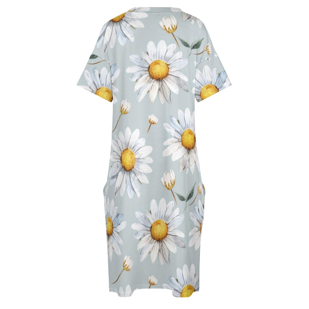 Daisy, April, Daisy Dress, April Birth Month, Small to Plus Size Dress, Birth Month Dress, Loose pocket dress