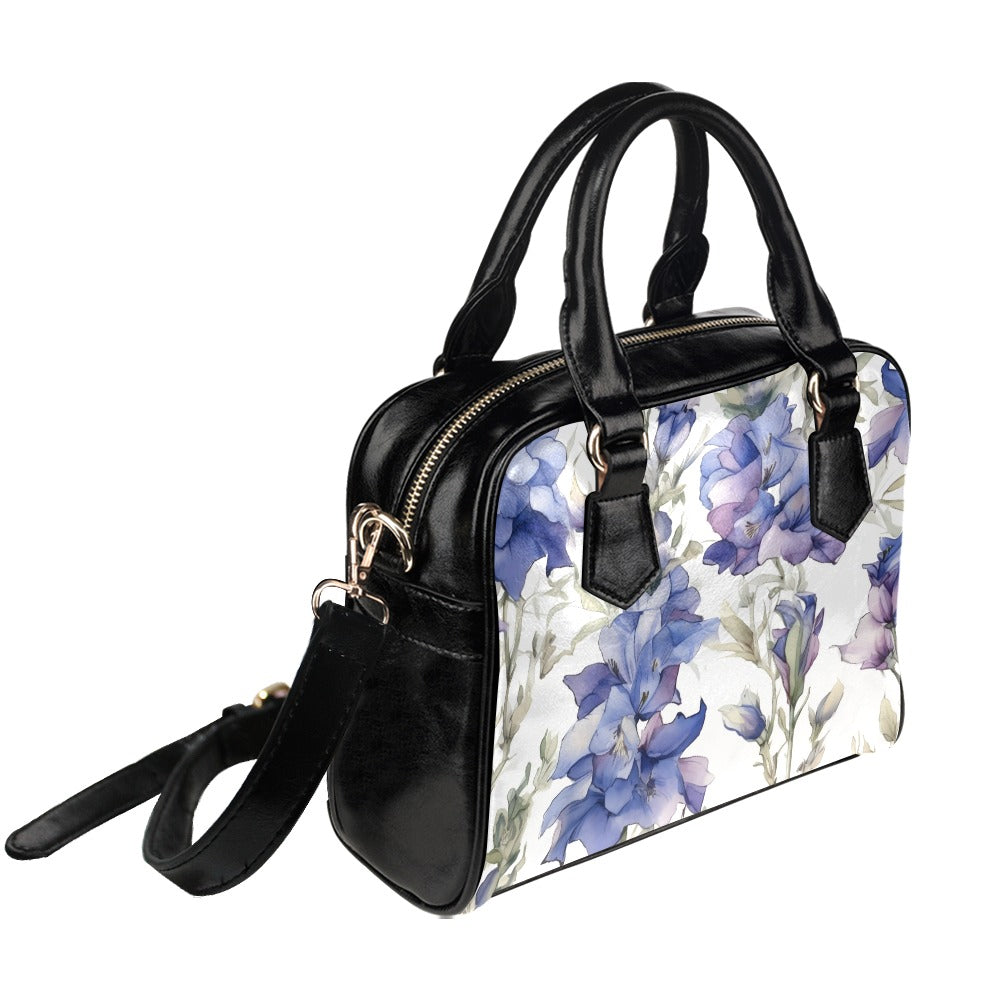 Larkspur Print Bag, Larkspur Birth Month Handbag, Birth Month Bag, July Birth Month Bag, Shoulder Handbag