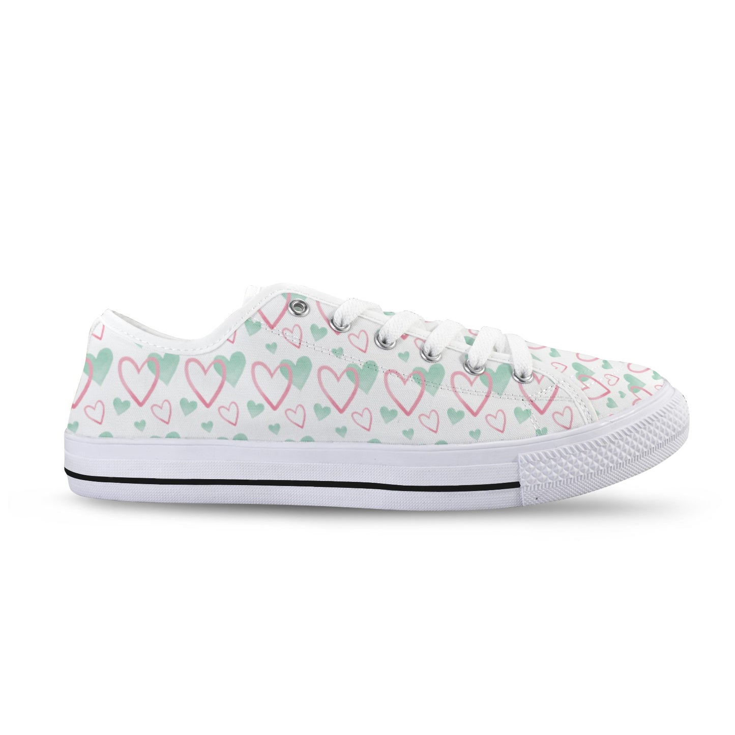 Pastel Hearts Womens Sneakers