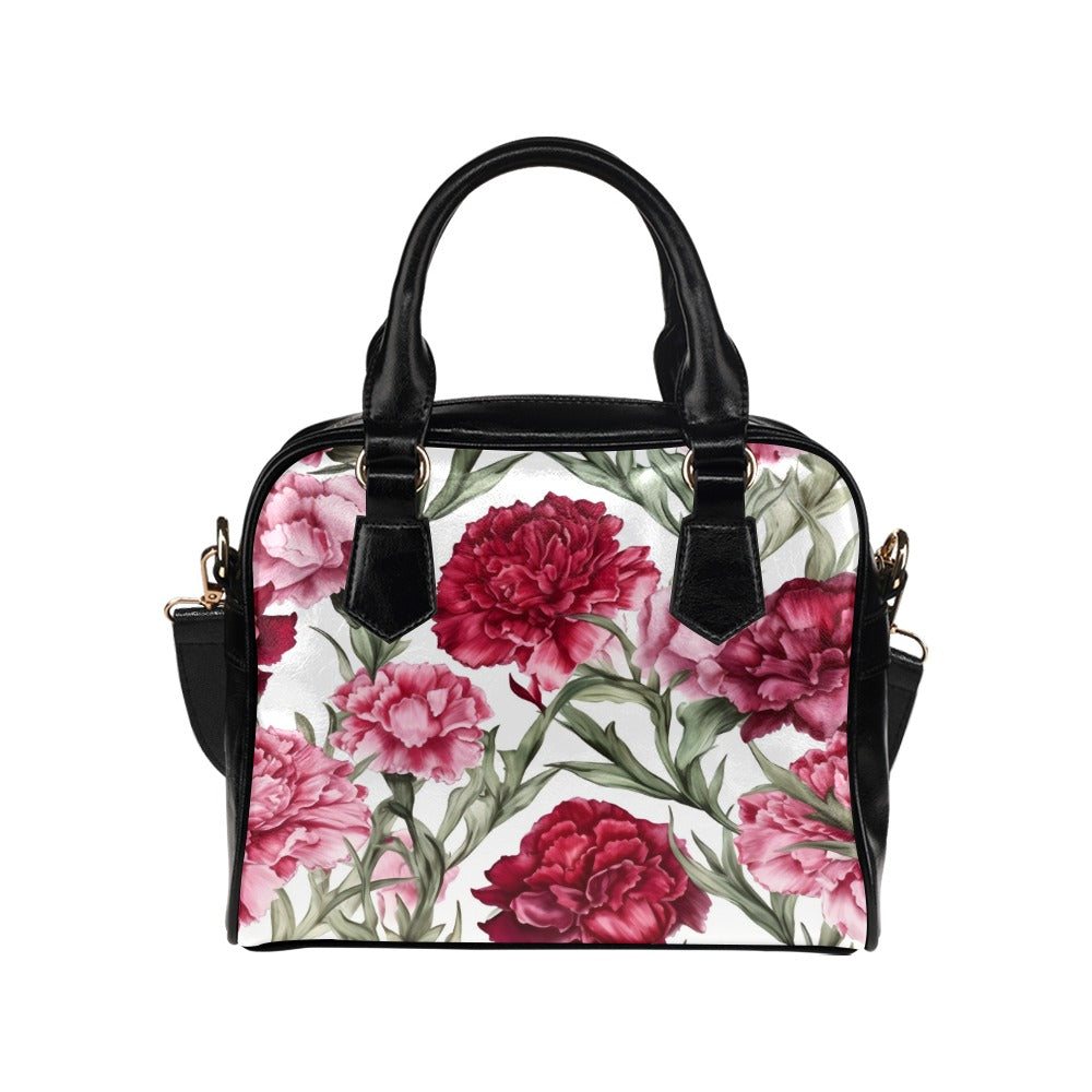 Carnation Print Bag, Carnation Birth Month Handbag, Birth Month Bag, January Birth Month Bag, Shoulder Handbag