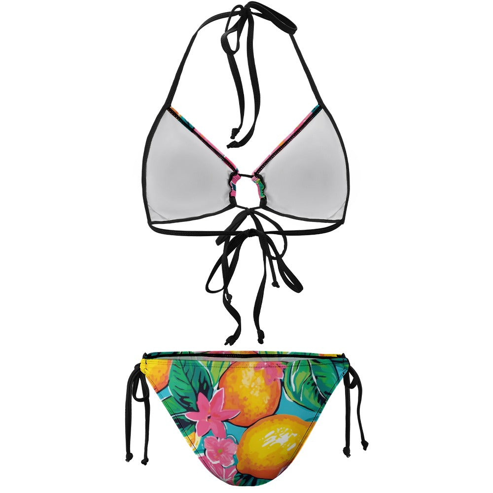 Tropical Fruit Swimsuit, 2 Piece Plus Size Swimsuit, Large Size Bikini Swimsuit, Plus Size Swimwear, Plus Size Swimmers