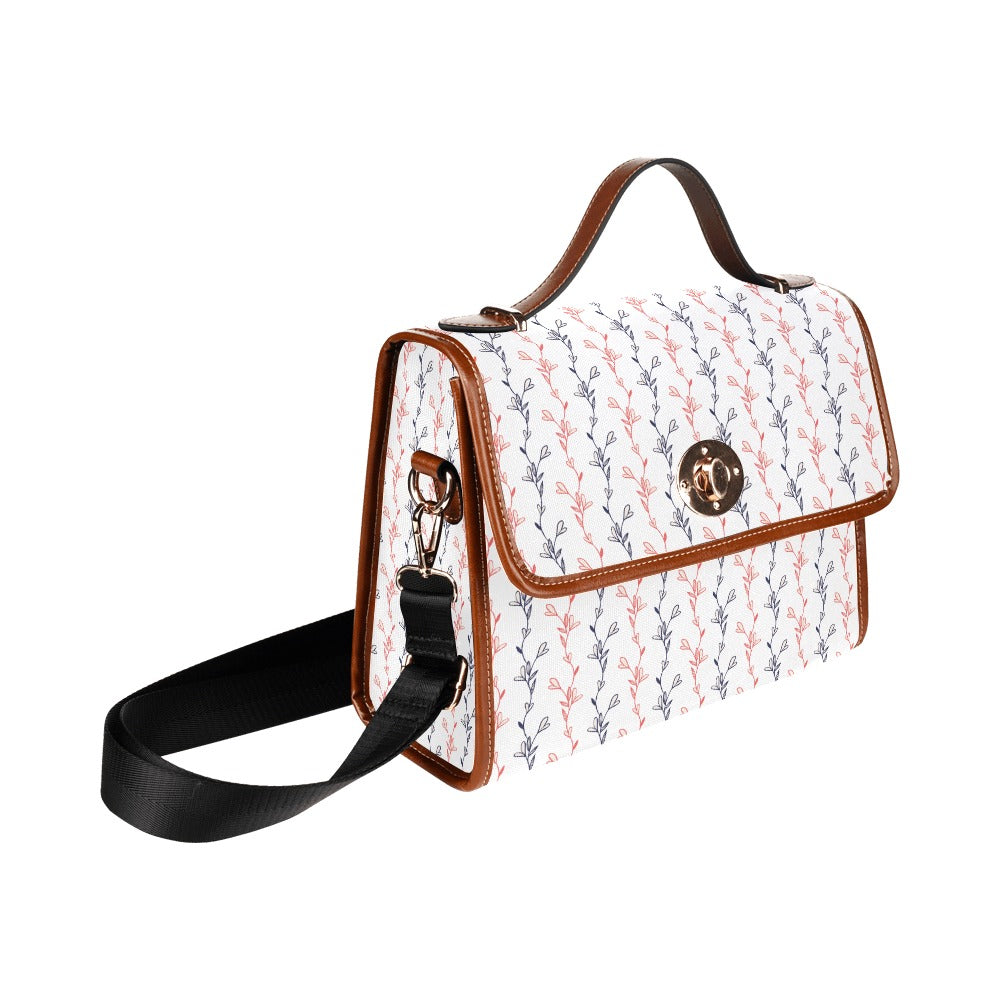 Red & Navy Line Art Flower Design Bag