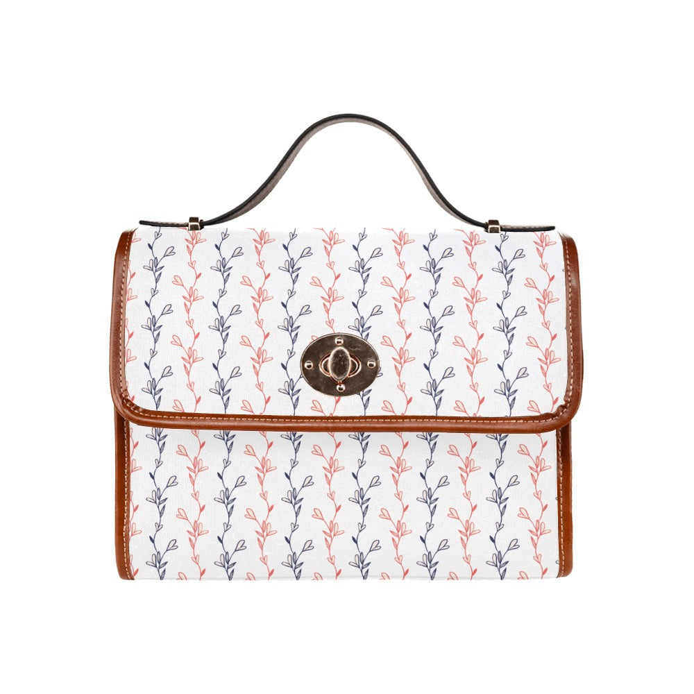 Red & Navy Line Art Flower Design Bag