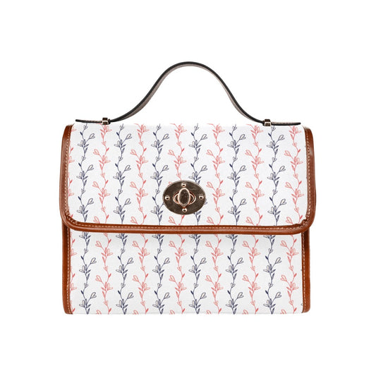 Red & Navy Line Art Flower Design Bag