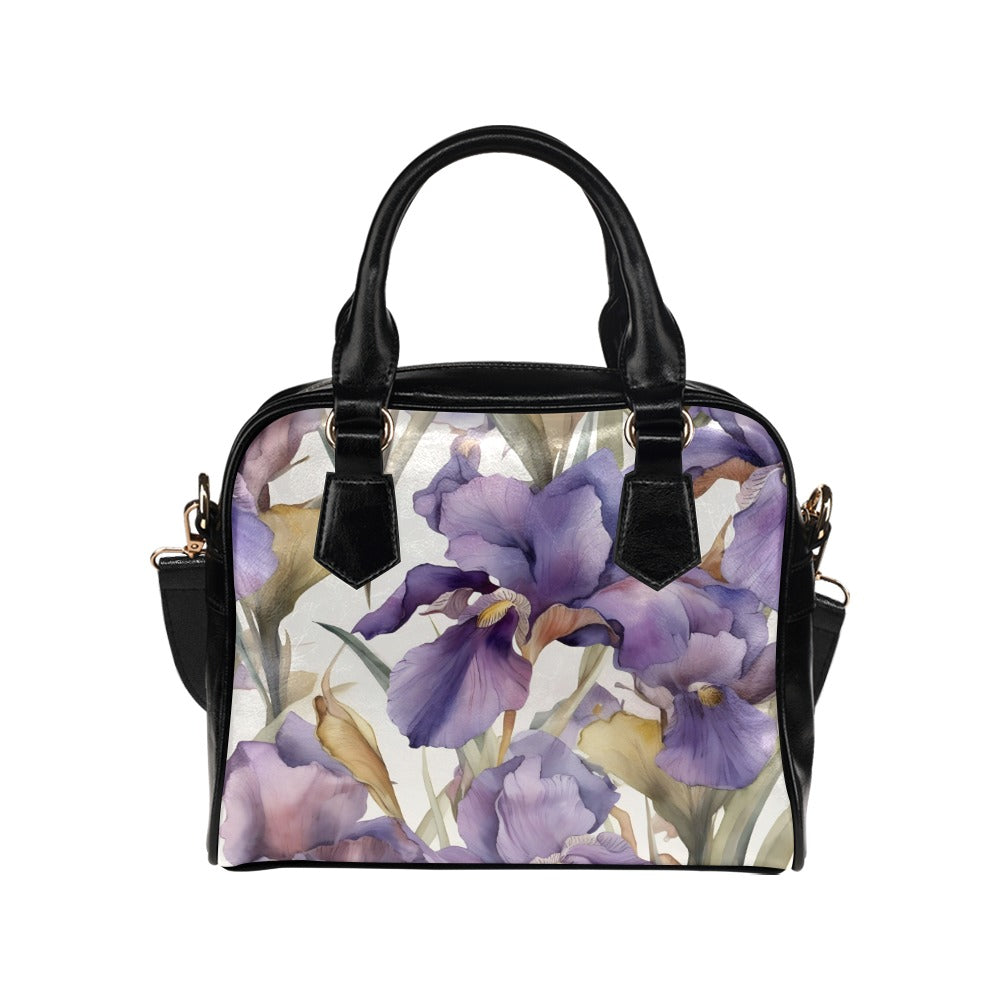Iris Print Bag, iris Birth Month Handbag, Birth Month Bag, February Birth Month Bag, Shoulder Handbag