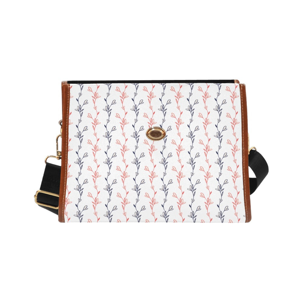 Red & Navy Line Art Flower Design Bag
